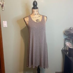 Jella C. Women Casual Minimal Everyday Lounge Boho Swing Tank Dress Brown Medium